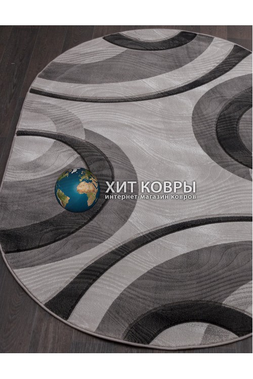 Российский ковер Mega Carving 4783 Серый овал